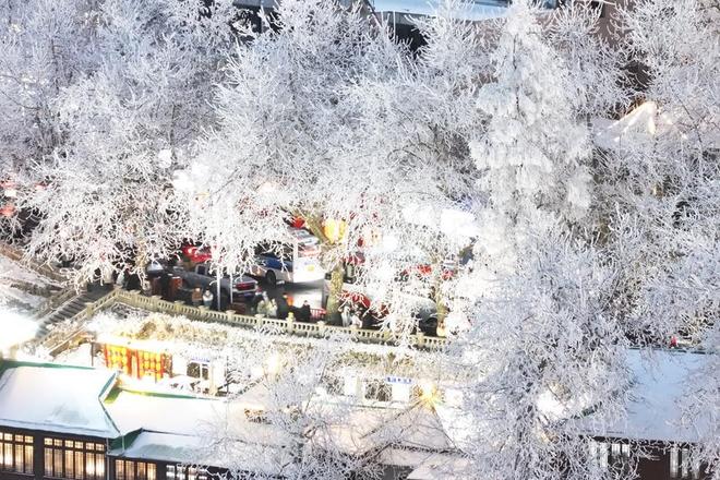 江西庐山：暮色雪景交辉 冬日童话如画