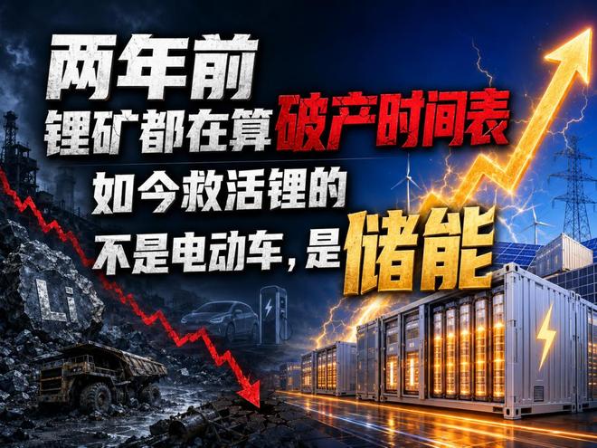 两年前都在算锂矿的破产时间表，如今救活锂的不是电动车而是储能..